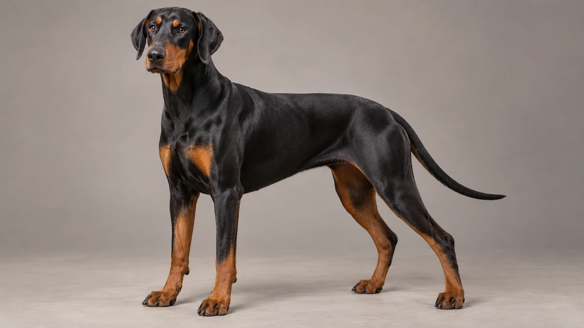 Doberman köpek — siyah-pas (klasik) renk