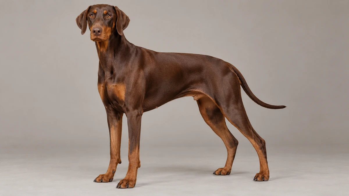 Doberman köpek — kırmızı-pas renk