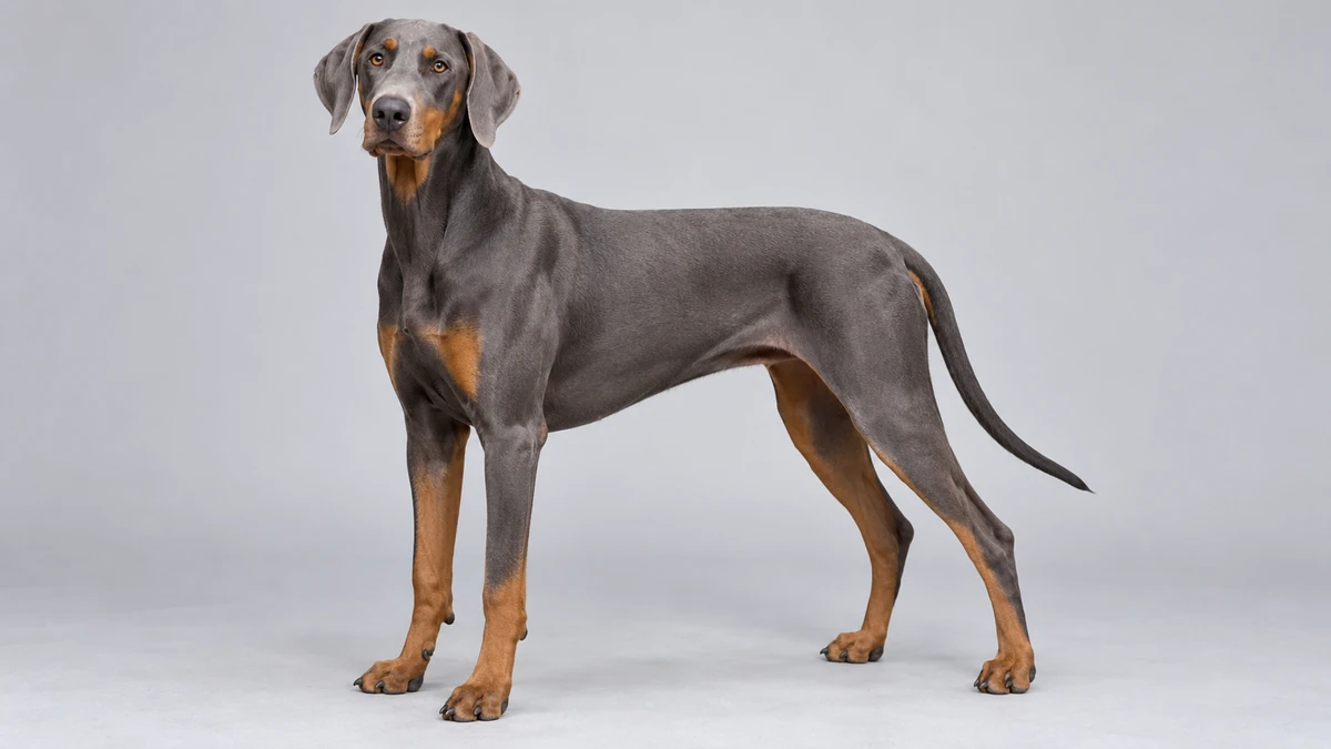 Doberman köpek — mavi-pas renk