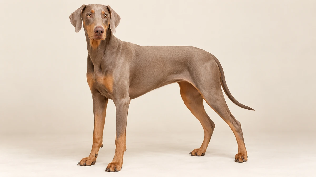 Doberman köpek — izabella (fawn) renk
